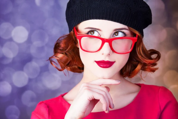 Beautiful girl in glasses Stock Picture