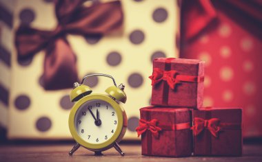 Noel arka plan üzerinde Vintage saat.