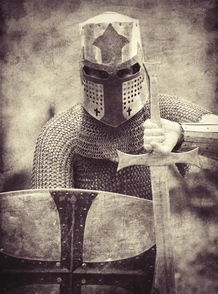 Knight. Photo in vintage style — Stock Photo, Image