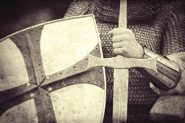 Knight. Photo in vintage style