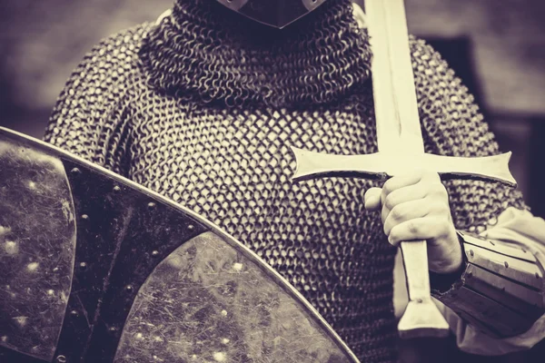 Knight. Photo in vintage style Stock Photo