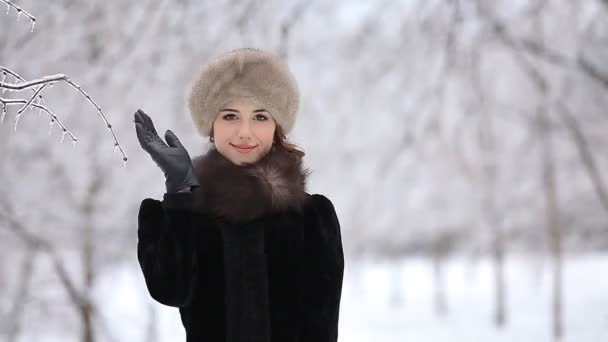 Belles femmes rousses avec valise — Video