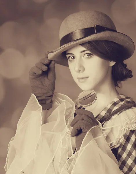 Mooie vrouwen met Vergrootglas. — Stockfoto