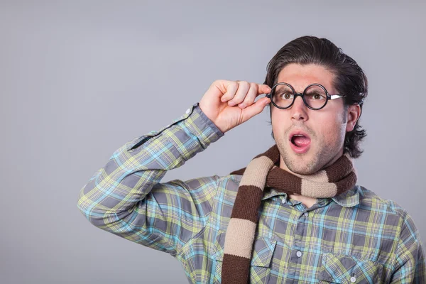 Retrato de hombre divertido en gafas —  Fotos de Stock