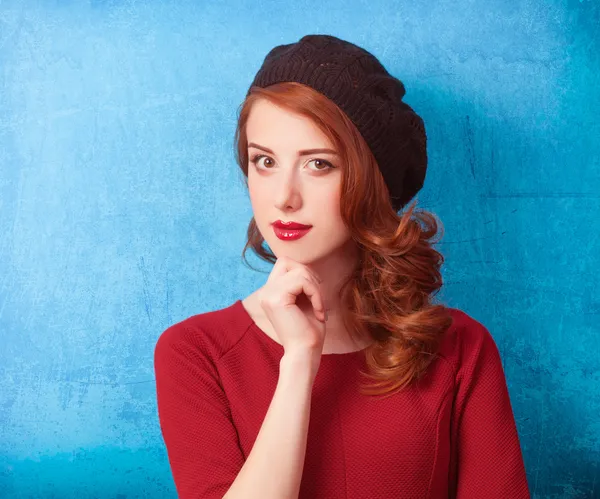 Kızıl saçlı kadınların bere — Stok fotoğraf