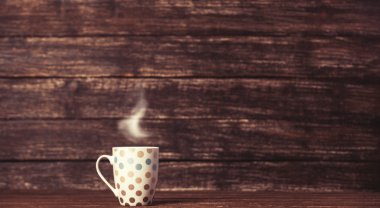 çay ya da kahve Kupası ahşap tablo.