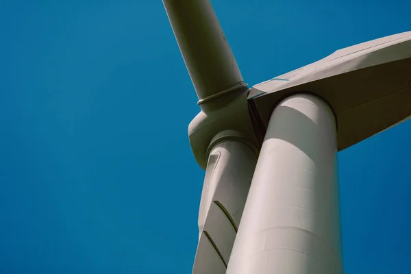Вид Ротор Вітроелектростанції Блакитному Небі — стокове фото