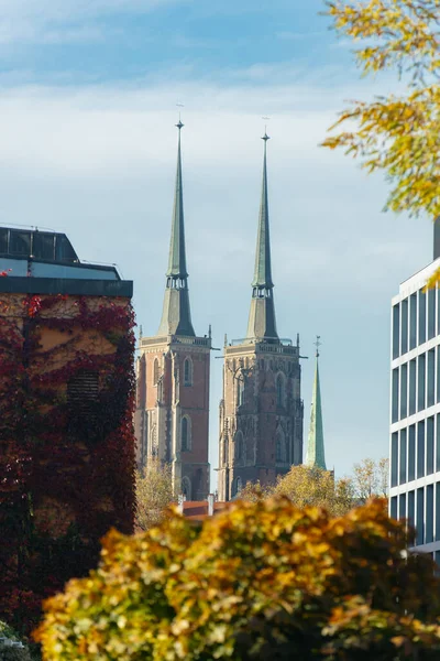 Vaftizci Aziz John Katedrali Planda Modern Bina Wroclaw Polonya — Stok fotoğraf