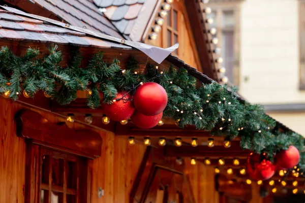 Decoração Casas Feira Natal Mercado Cidade Velha Wroclaw Polônia 2021 — Fotografia de Stock