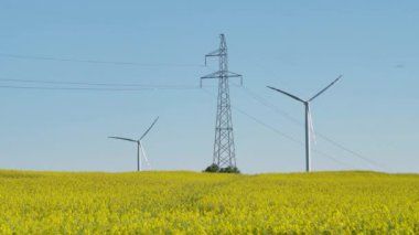 Wroclaw, Polonya yakınlarındaki bir rüzgar jeneratörünün döner bıçakları 