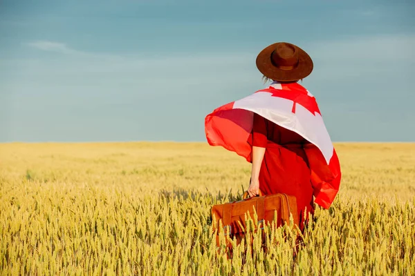 캐나다 국기를 하늘을 배경으로 — 스톡 사진