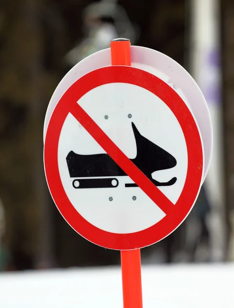 Forbidden sledging sign — Stock Photo, Image