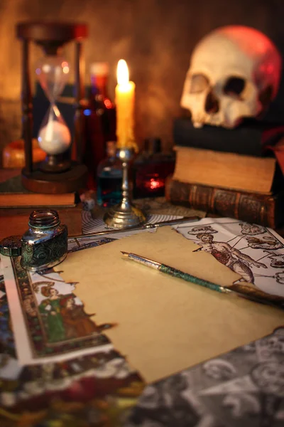 The desk of an alchemist — Stock Photo, Image