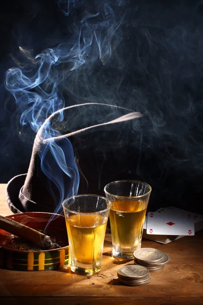 Whisky y cigarro — Foto de Stock