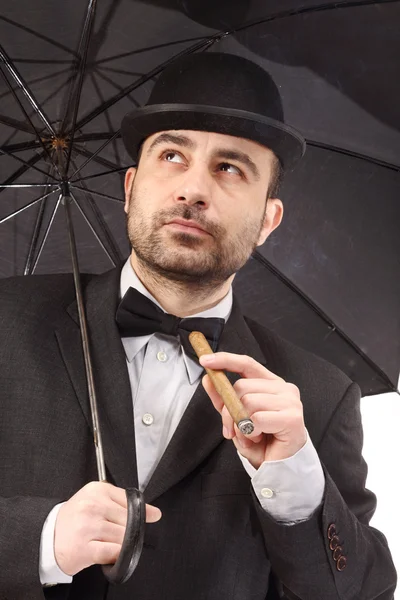 Man with bowler — Stock Photo, Image