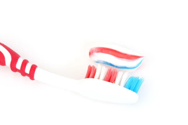 Brush and tooth paste — Stock Photo, Image