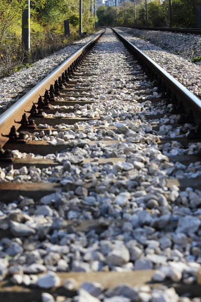 Railroad Tracks View Shallow Dof — Stock Photo, Image