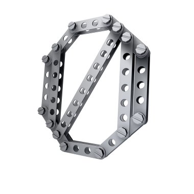 Perçinler ve vidalar ile metalik rakam (0)