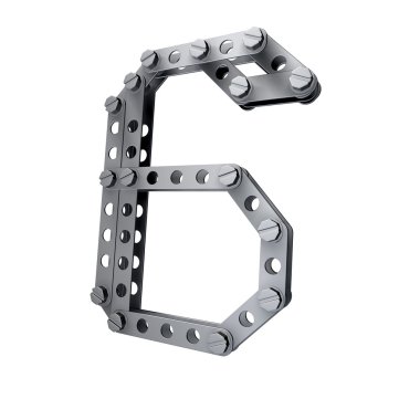 Perçinler ve vidalar ile metalik şekil (6)