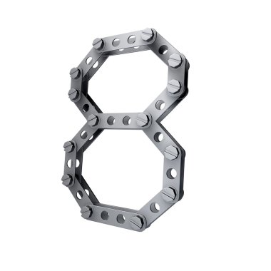 Perçinler ve vidalar ile metalik figür (8)