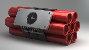 patlayıcı ile çalar saat fünye yüksek çözünürlükte 3d görüntü