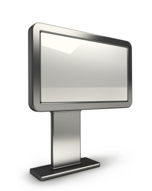 chrome reklam Pano üzerinde beyaz izole 3d arka plan