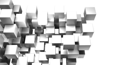 abstract smooth metallic cubes background 3d clipart