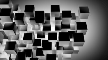 soyut düz siyah metalik küpleri 3d arka plan.