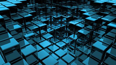 arka plan olarak soyut düz mavi küpleri