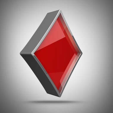 3D kart işareti. Beyaz arka plan üzerinde izole.