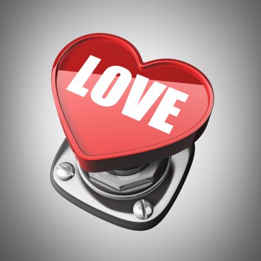 Bahar düğme kalp seviyorum. yüksek çözünürlükte render