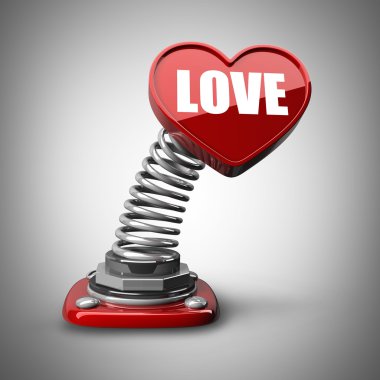 Bahar düğme kalp seviyorum. yüksek çözünürlükte render