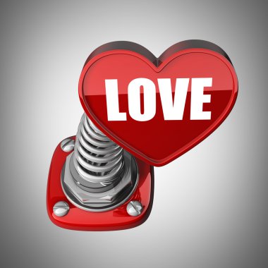 Bahar düğme kalp seviyorum. yüksek çözünürlükte render