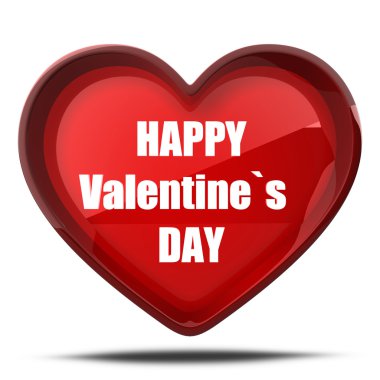 3D kalp mutlu Sevgililer günü