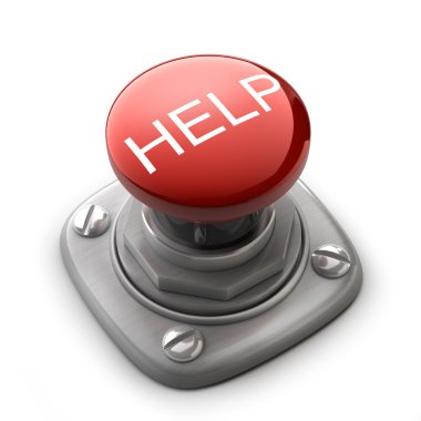 izole kırmızı Yardım düğmesini