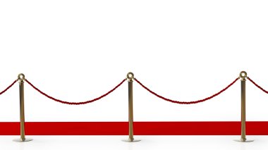 red carpet isolated on a white background High resolution 3d render