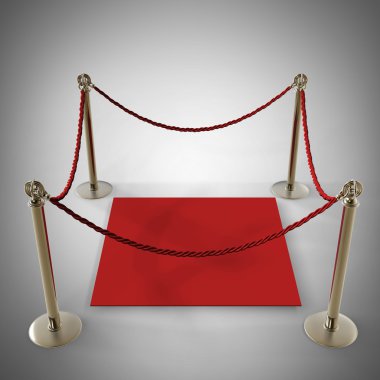 bariyer halatı ve kırmızı kutu yüksek çözünürlükte 3d