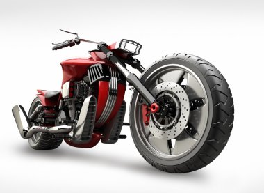 Beyaz arka plan üzerinde izole kavramı motosiklet