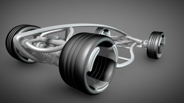 konsept araç çerçeve. yüksek çözünürlükte 3d render