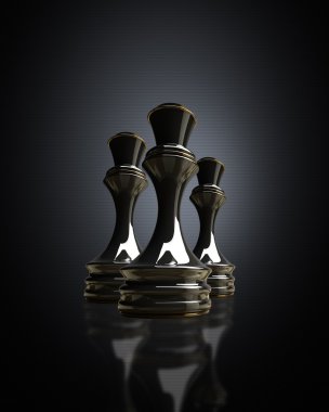 arka plan illüstrasyon siyah satranç kraliçesi. yüksek çözünürlük