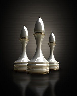 Beyaz satranç subayı arka plan 3 boyutlu resim. yüksek çözünürlük