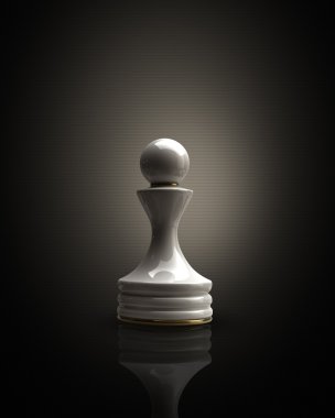 koyu arka plan illüstrasyon beyaz satranç piyon. yüksek çözünürlük