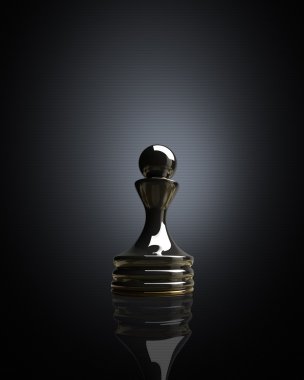 koyu arka plan illüstrasyon siyah satranç piyon.