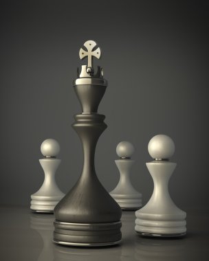 Satranç liderlik kavramı yüksek çözünürlükte 3d