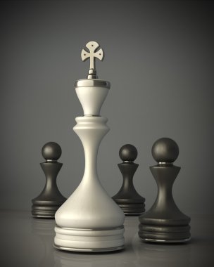 Satranç liderlik kavramı yüksek çözünürlükte 3d