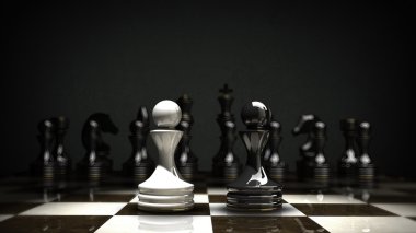Chess concept background. High resolution 3d render