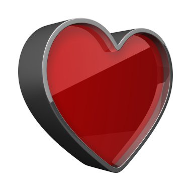 3D kalp. Beyaz arka plan üzerinde izole. yüksek çözünürlükte render