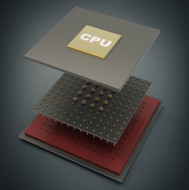 cpu bilgisayar mikroçip demonte.