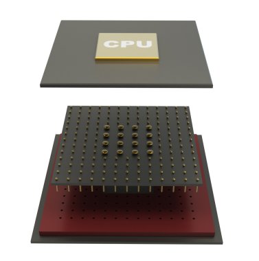 cpu bilgisayar mikroçip demonte.