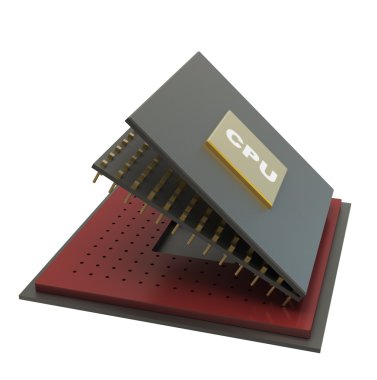 cpu bilgisayar mikroçip demonte.